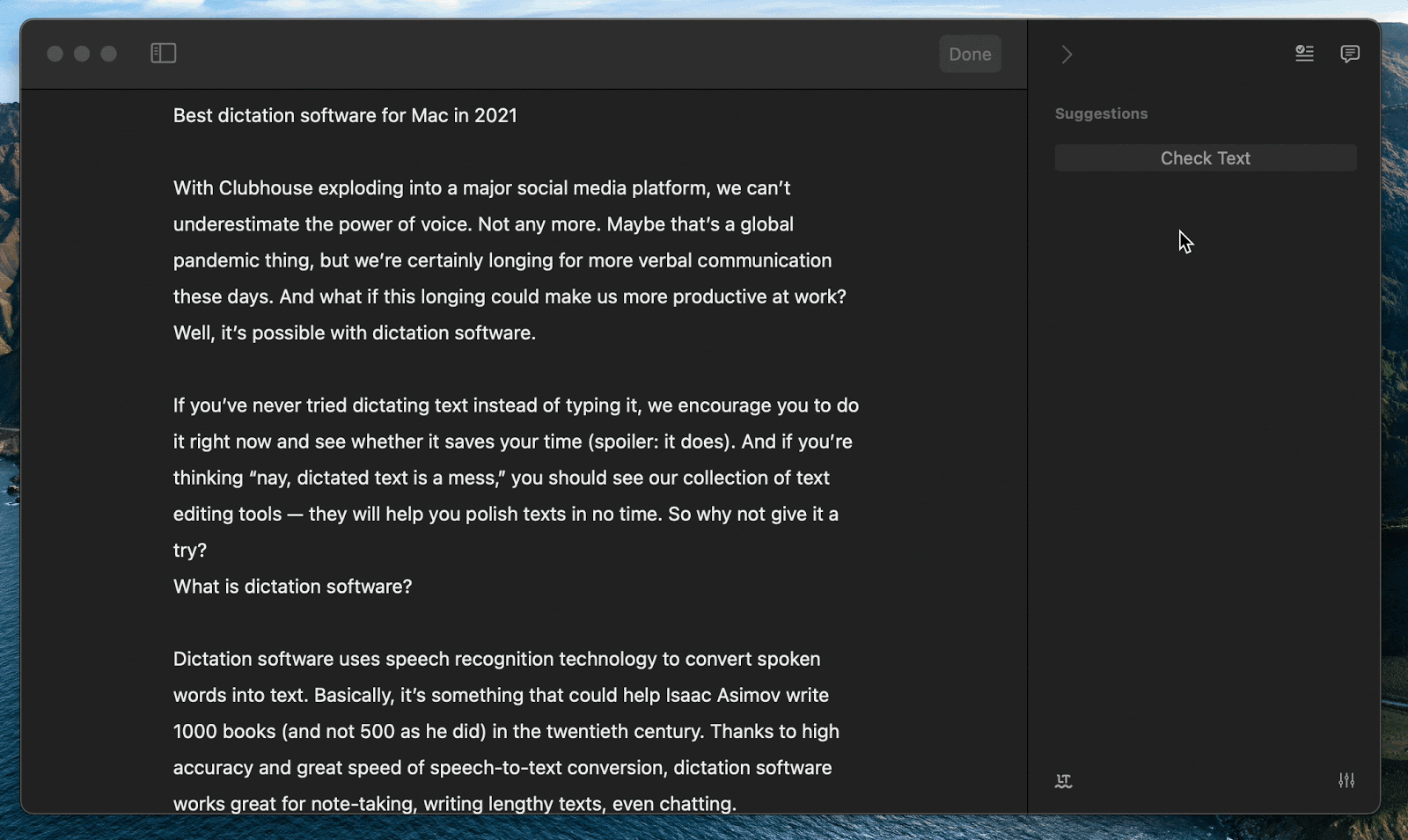 voice to text options for mac